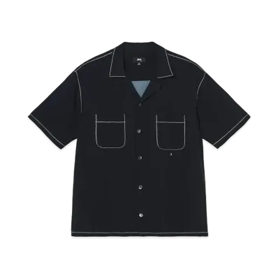 Stussy CONTRAST PICK STITCHED SHIRT "Black"