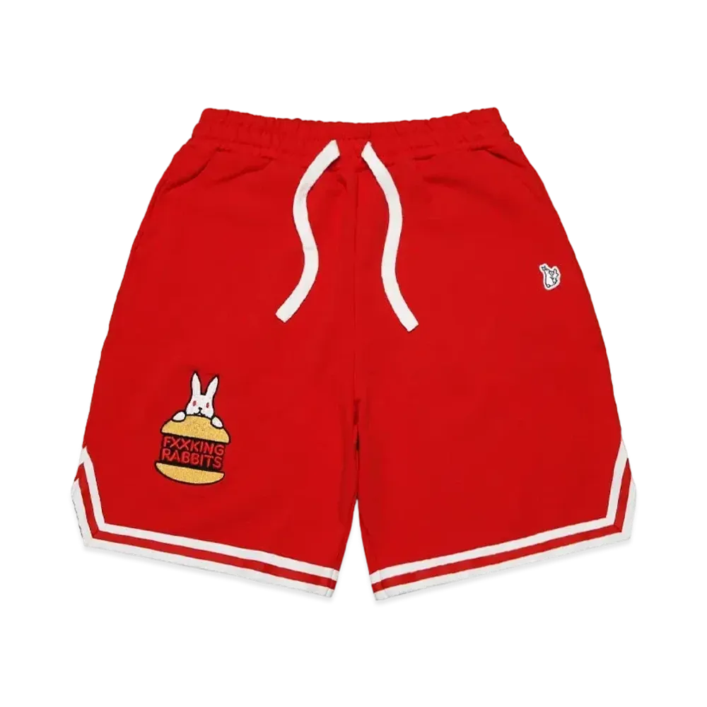 FR2 Rabbit Burger Embroidery Sweat Short Pants "Red"