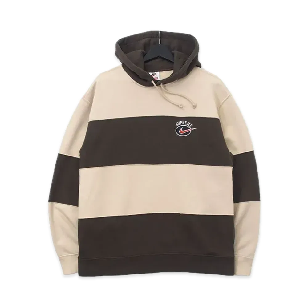Supreme x Nike Stripe Hooded Sweatshirt "Tan"