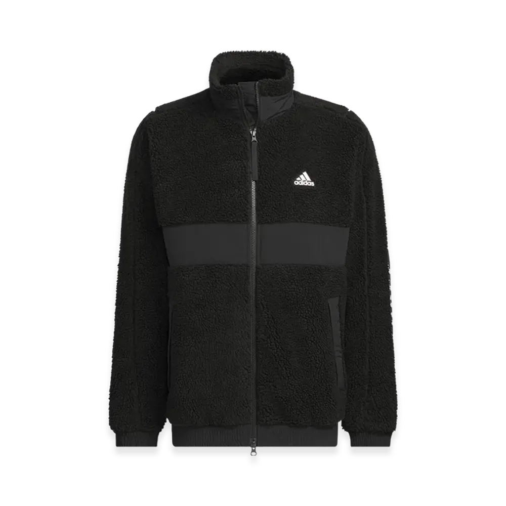 adidas Wording Pack Loose Fit Boa Jacket (Gender Neutral) "Black"