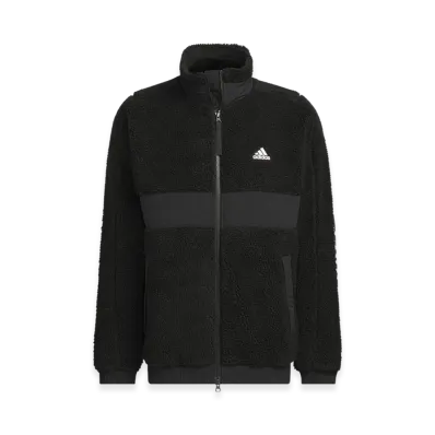 adidas Wording Pack Loose Fit Boa Jacket (Gender Neutral) "Black"