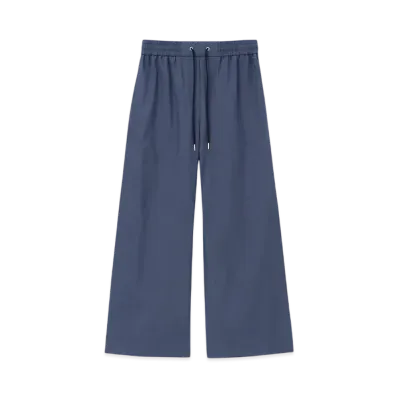 Paul Smith Women's Rayon Nylon Wide Pants "GrayishBlue"