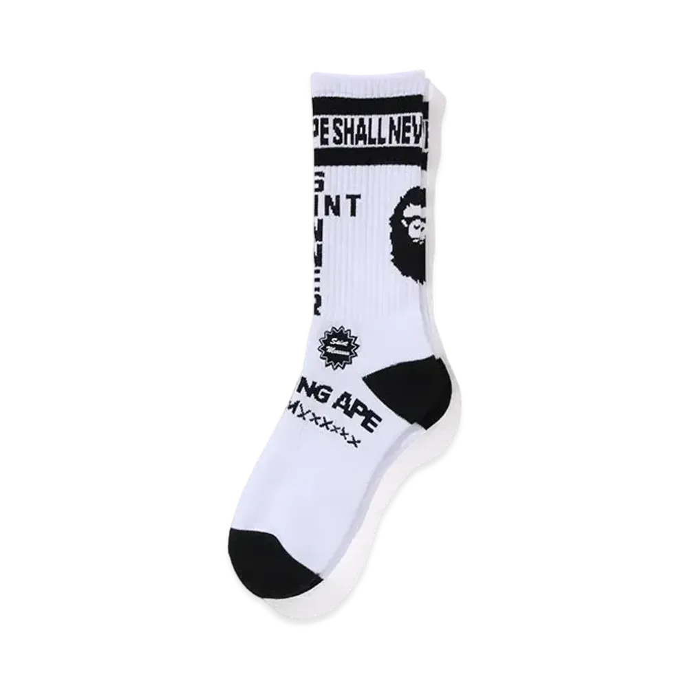 SAINT Mxxxxxx x A BATHING APE Socks "White"