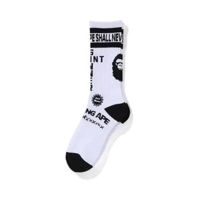 SAINT Mxxxxxx x A BATHING APE Socks "White"