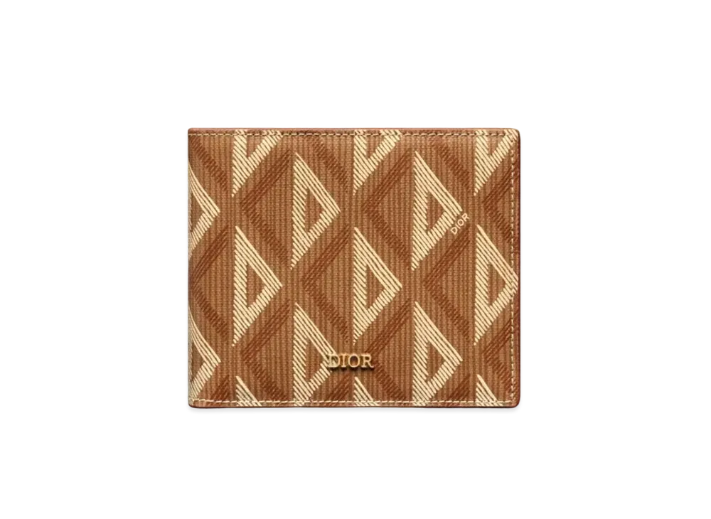 Dior Wallet With Coin Case CD Diamond Canvas "Coffee"