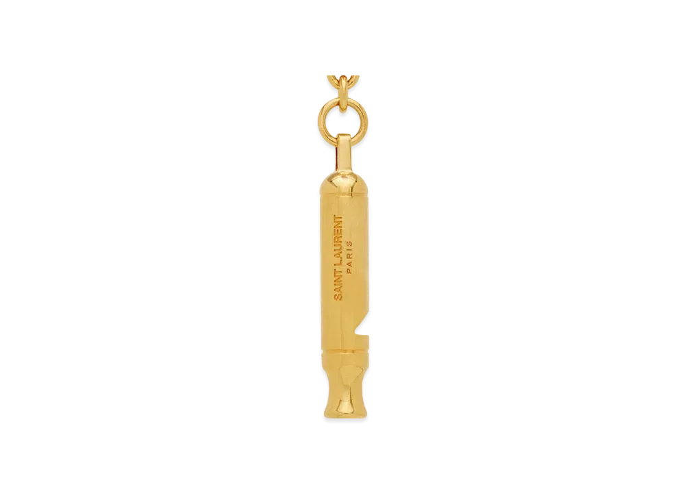 SAINT LAURENT Saint Laurent Metal Whistle Keyring "Gold"