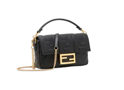FENDI Baguette Leather Bag "Black"