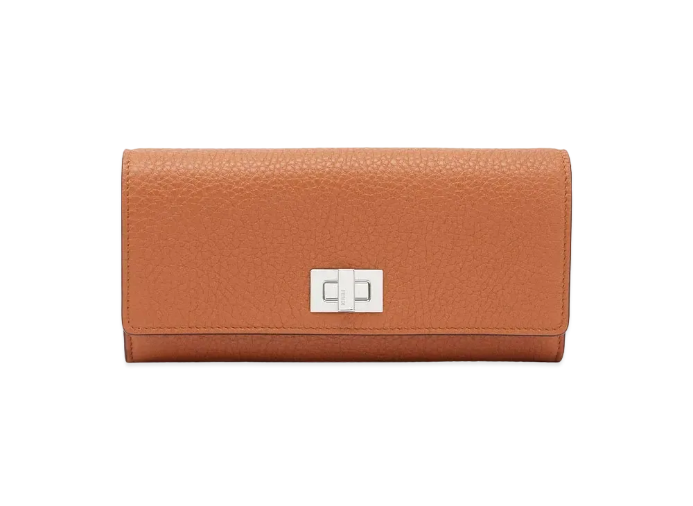 FENDI Peekaboo Continental Leather Wallet "Brown"