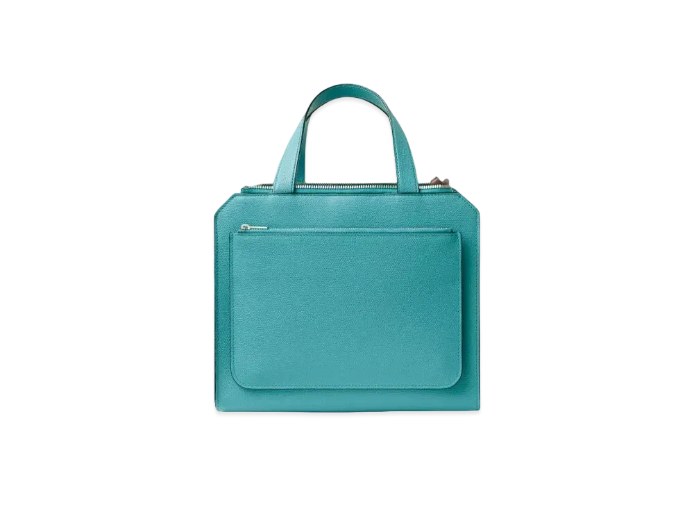 Valextra Medium Passepartout Bag "Aqua Marina"