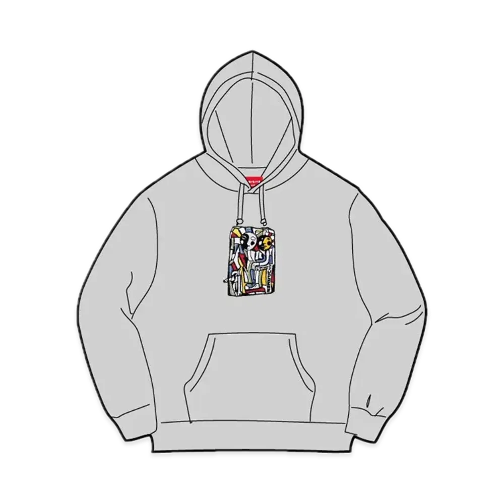 Supreme Neil Blender Mosaic Hooded Sweatshirt "Heather Grey"