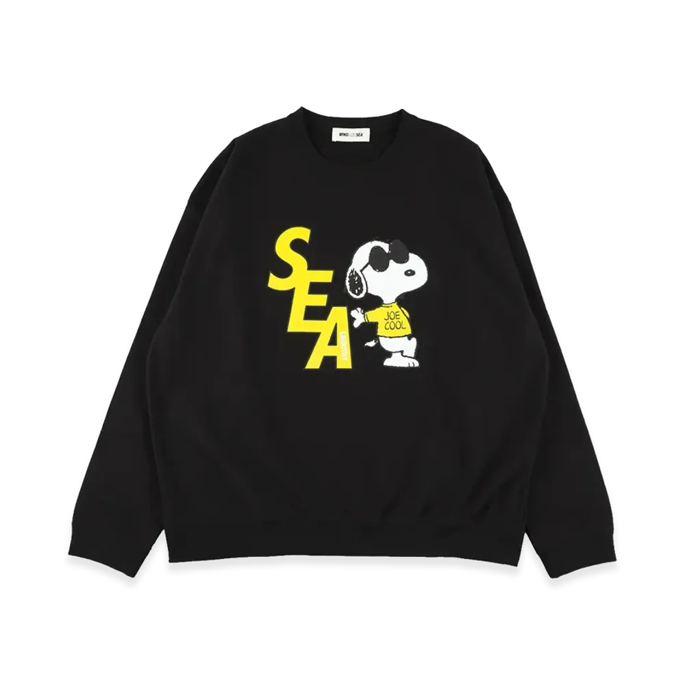 WIND AND SEA x SMOOTHY Snoopy Crewneck Sweatshirt "Black"
