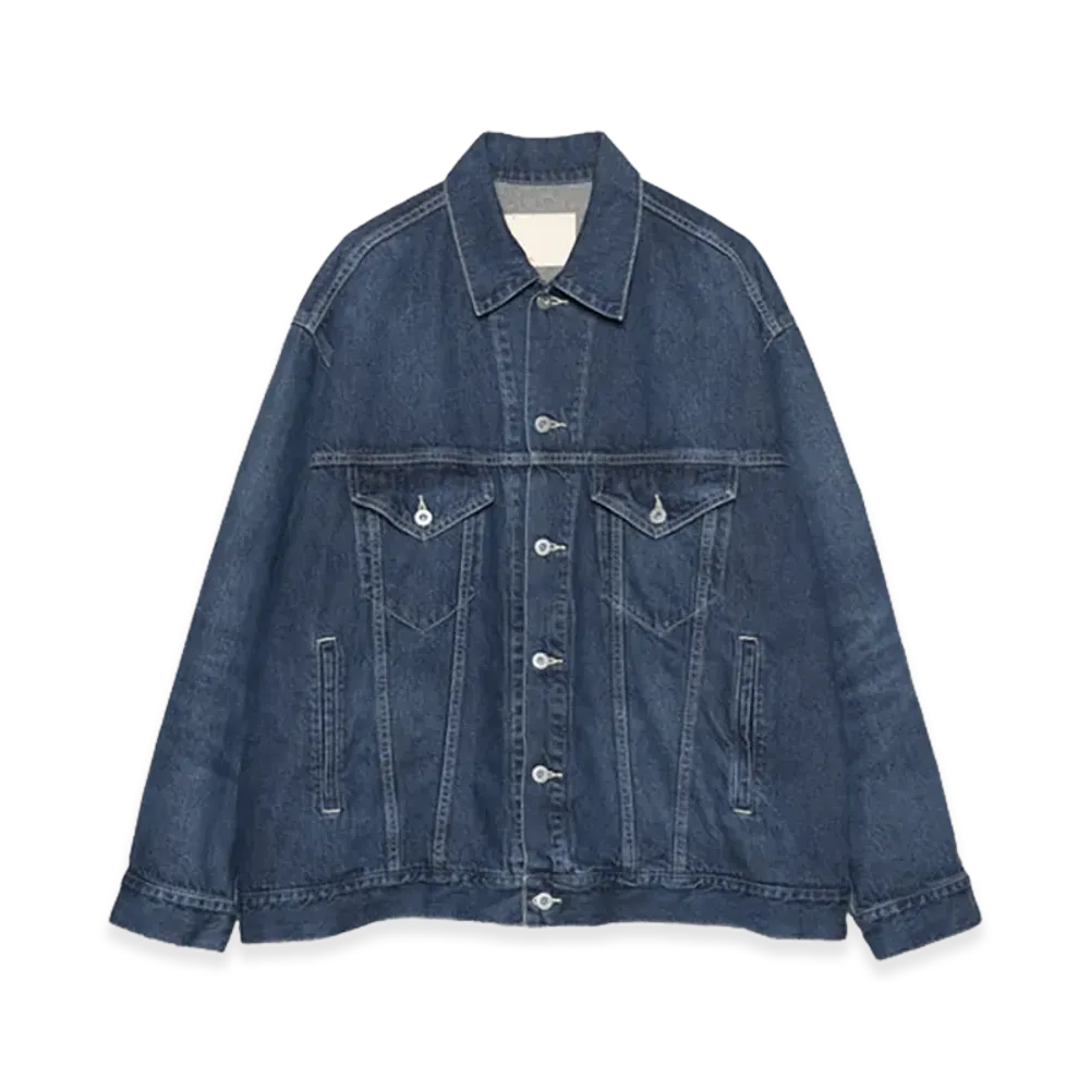 Graphpaper minus Recycled Cotton Denim Trucker Jacket "Dark Fade"