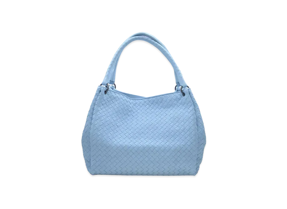 Bottega Veneta Lambskin Hand Bag "Light Blue"