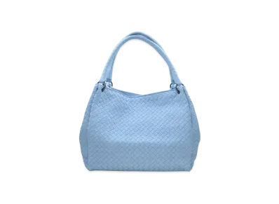 Bottega Veneta Lambskin Hand Bag "Light Blue"