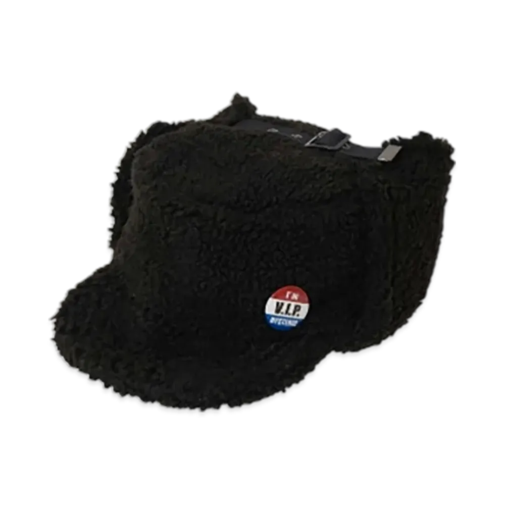 HYSTERIC GLAMOUR I'M V.I.P. Hysteric Boa Flight Cap "Black"