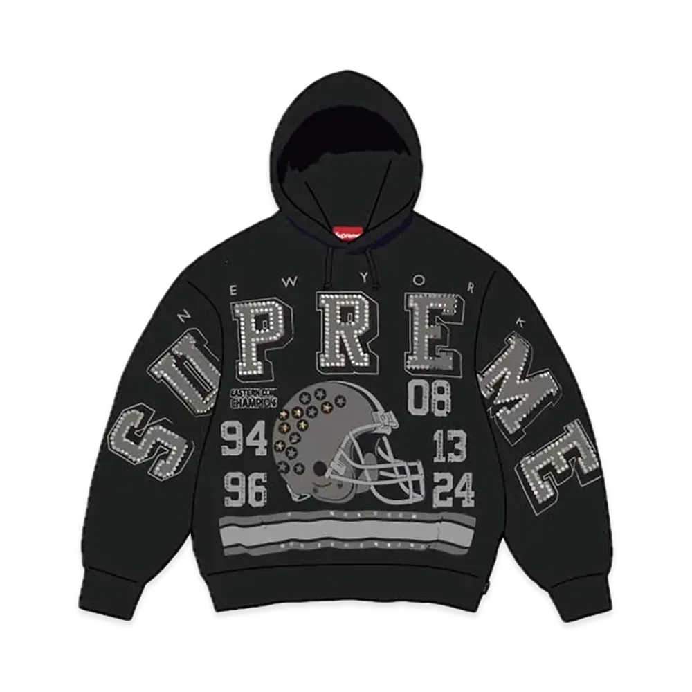 Supreme Champions Studded Hooded Sweatshirt "Black"