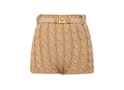 PRADA Women's Wool Shorts "Albino White"
