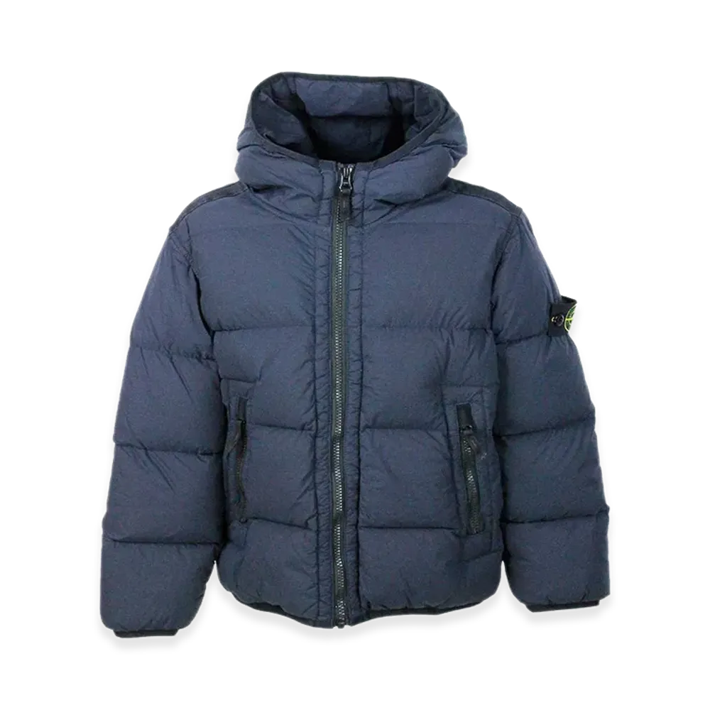 Stone Island Kids Tech Fabric Coat "Blue"
