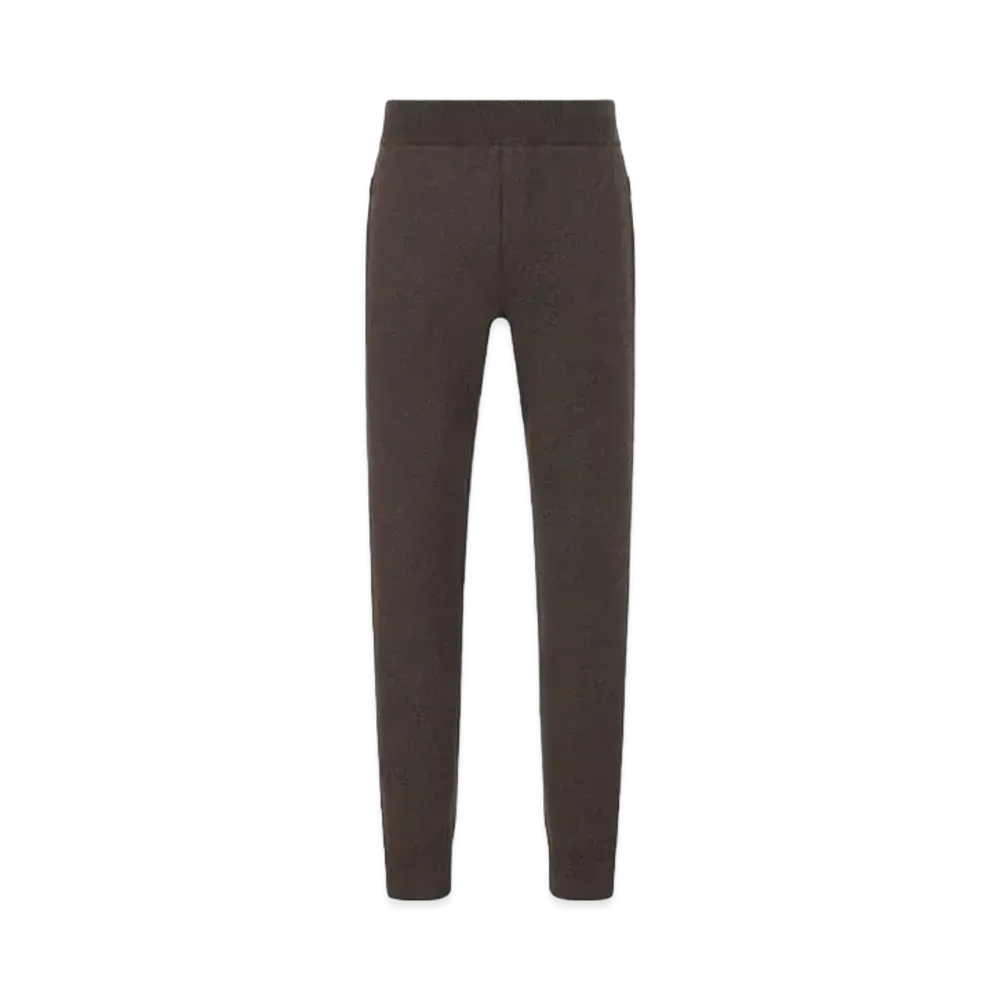 Dior Track Pants Cotton And Cashmere Blend Knit "Brown"