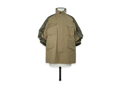 sacai Women's Cotton Weather Jacket "Beige/Dark Khaki"