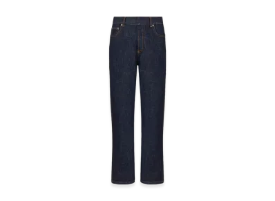 Dior Women's 8 Straight Cropped Jeans D03 "Deep Blue"