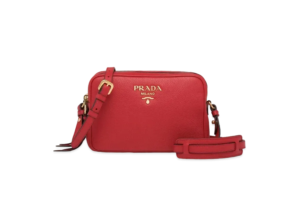 PRADA Leather Shoulder Bag "Red"