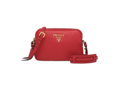 PRADA Leather Shoulder Bag "Red"