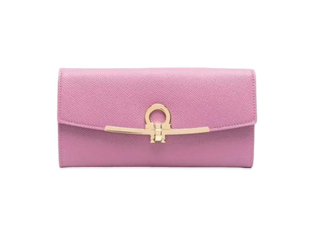 Salvatore Ferragamo Gancini Continental Wallet "Pink"