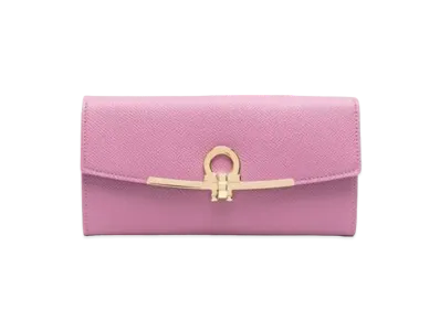Salvatore Ferragamo Gancini Continental Wallet "Pink"