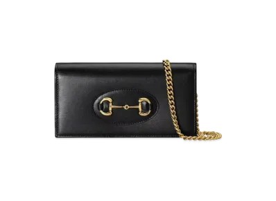 GUCCI Horsebit 1955 Wallet With Chain "Black"