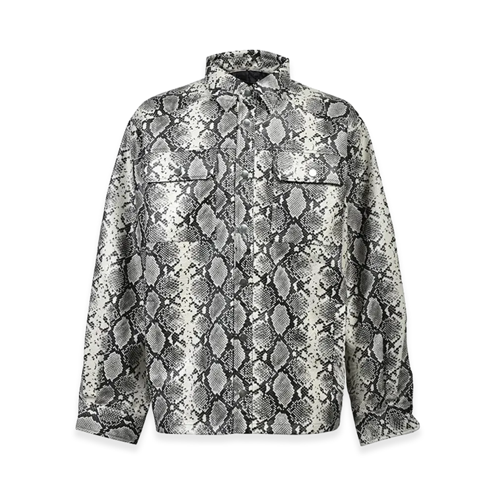 BREATH New Rich Faux Leather Shirt "Grey Python"