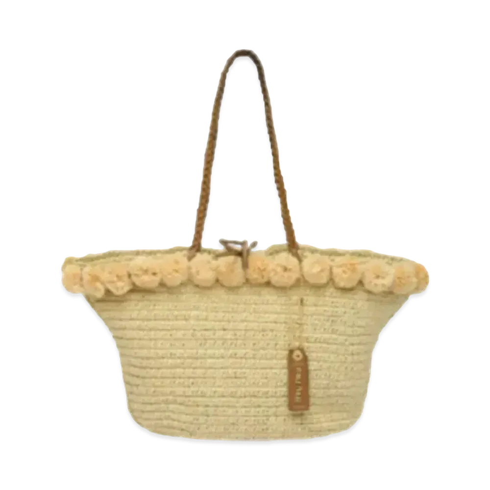 MIU MIU Raffia Tote Bag "Beige"