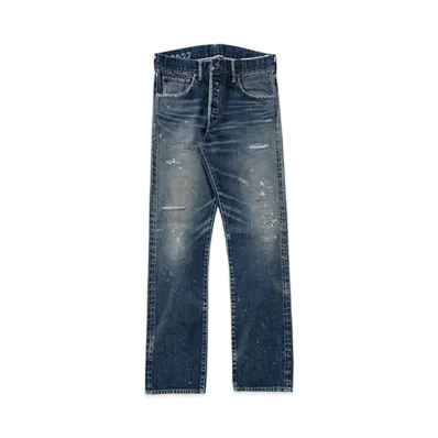 visvim SOCIAL SCULPTURE 01 SLIM DAMAGED-27 L32 "Denim"