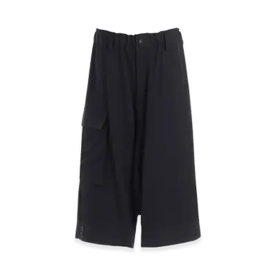 Y's Wool Gabardine Hem Cuffs Sarouel Pants "Black"