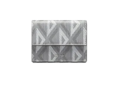 Dior Tri-Fold Wallet CD Diamond Canvas "Gray"