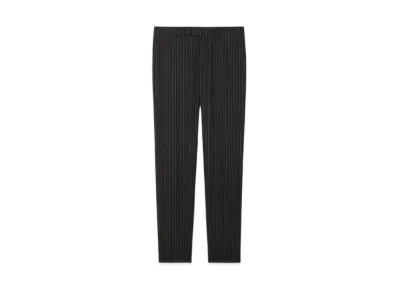 CELINE Classic Pants In Striped Wool "Anthracite/Chalk"