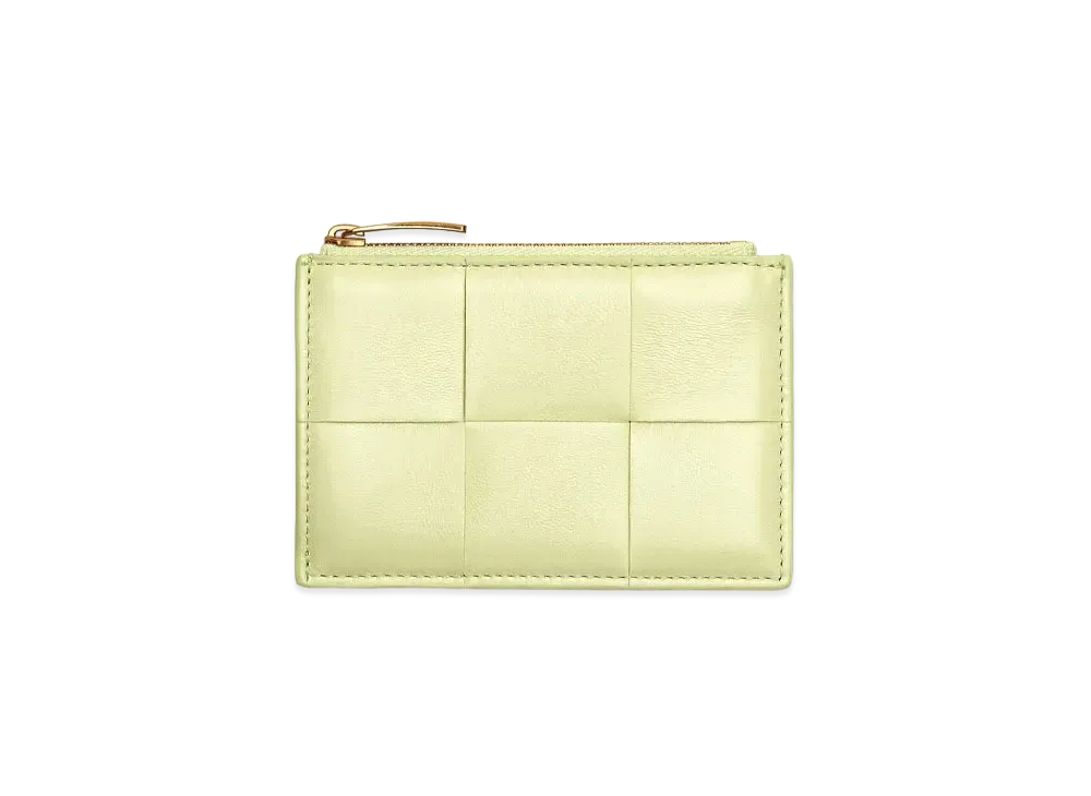 Bottega Veneta Zipped Card Case "Lemon Washed"