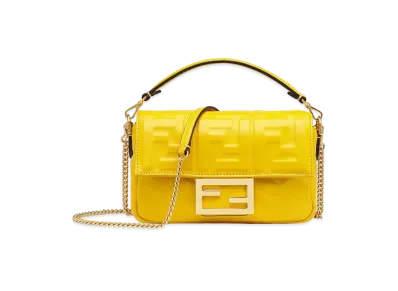 FENDI Baguette FF Nappa Leather Bag "Yellow"