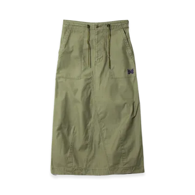 NEEDLES String Fatigue Skirt - Reversed Sateen "Olive"