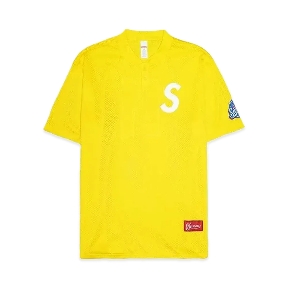 Supreme S Logo Baseball Henley "Yellow"