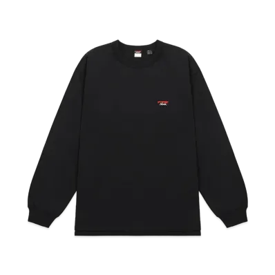 NANGA Eco Hybrid Box Logo Embroidery L/S Tee "Black"