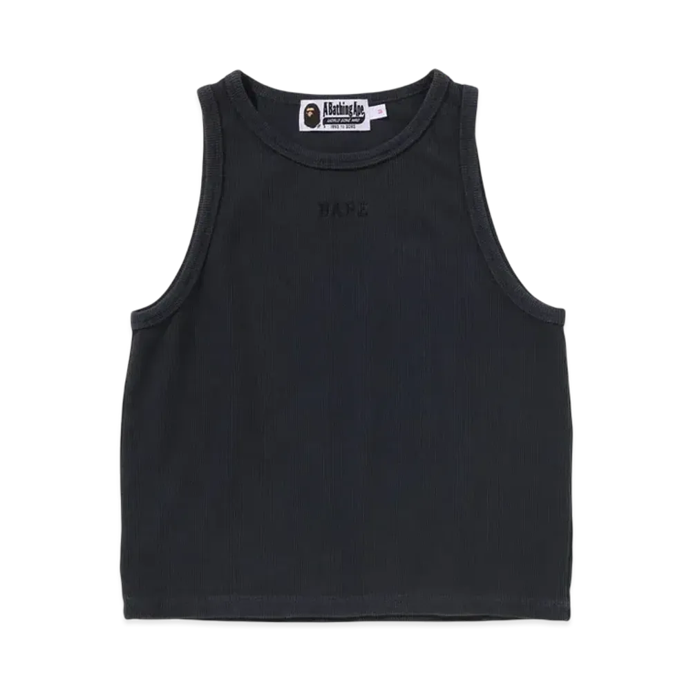 A BATHING APE Pigment Dyed Rib Tank Top "Black"