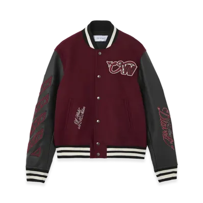Off-White x AC Milan Varsity Jacket "Black/Red"