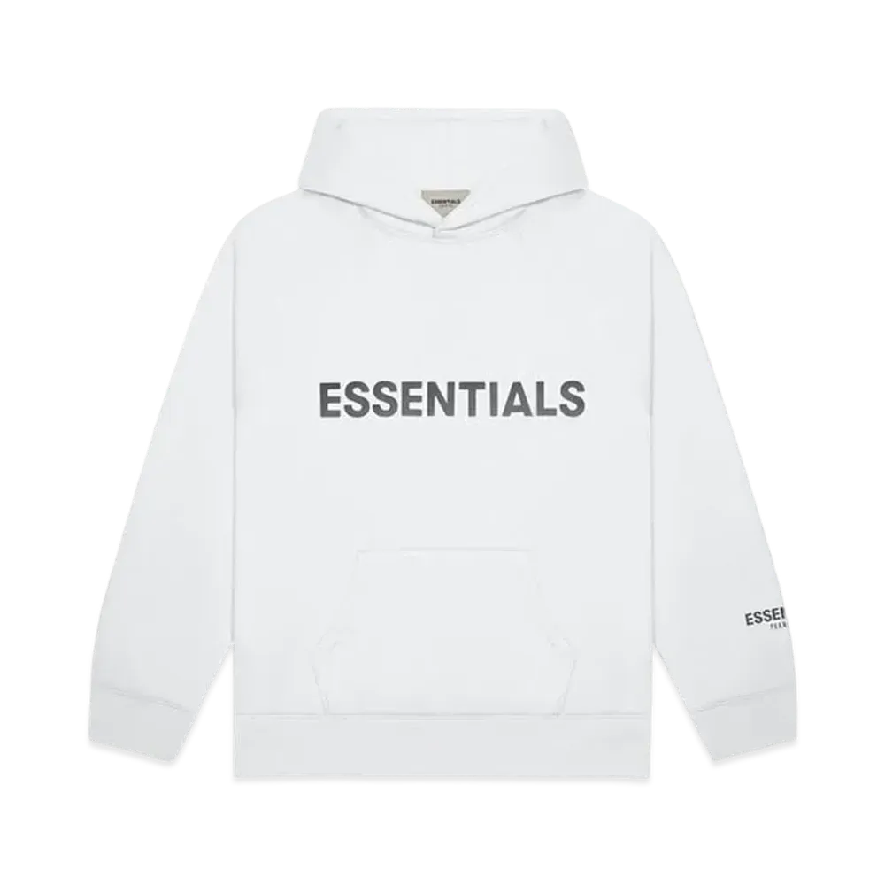 FEAR OF GOD ESSENTIALS 3D Silicon Applique Pullover Hoodie "White"