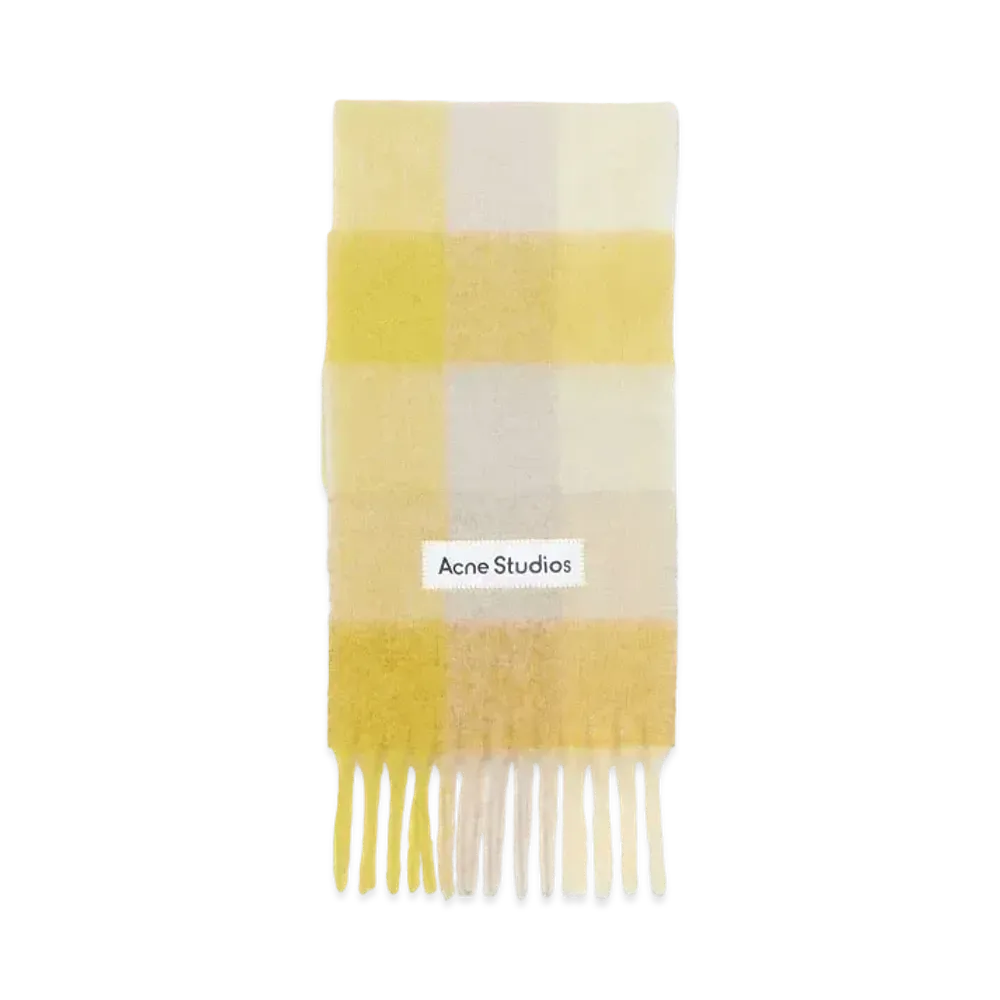 Acne Studios Mohair Check Scarf "Beige/Yellow"