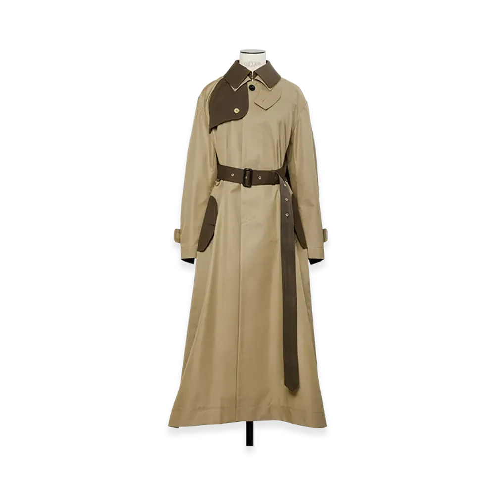 sacai Cotton Gabardine Coat "Beige/Brown"