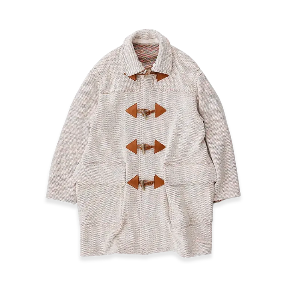 NICENESS Pierre Lilian Herringbone Duffle Coat "Off White/Multi"