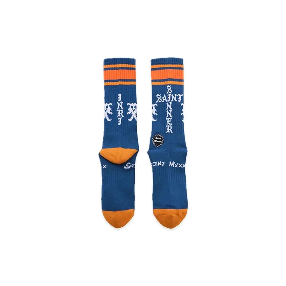 SAINT Mxxxxxx Socks Sinner "Blue/Orange"