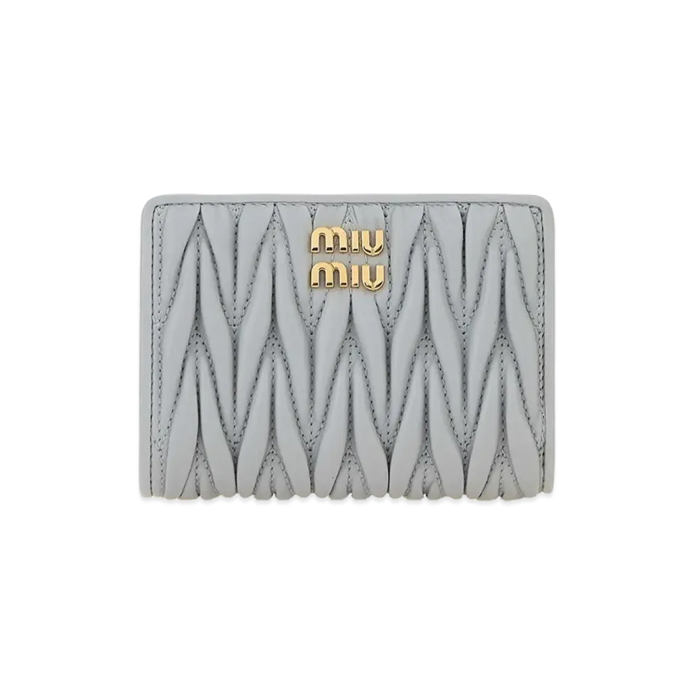 MIU MIU Women's Pastel Leather Wallet "Light Blue"