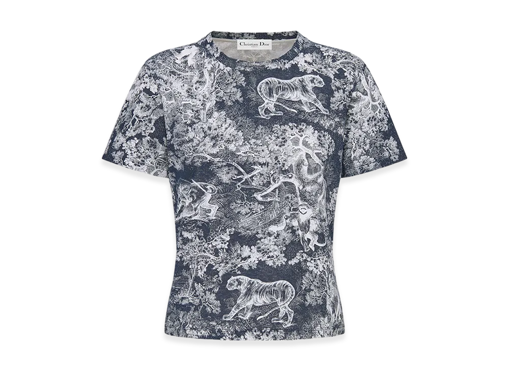 Dior Women's T-Shirt Linen Jersey "Navy Blue"